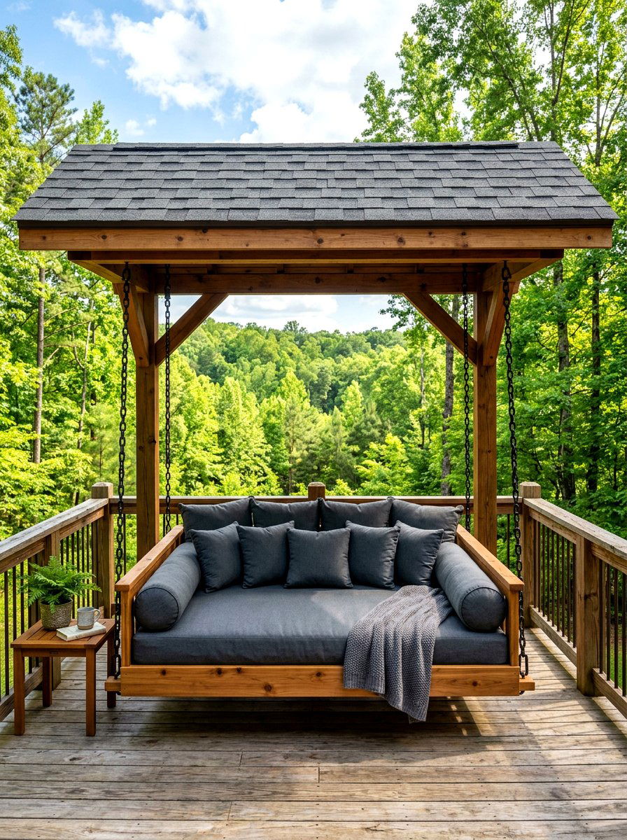 Swing bed with canopy - 30 outdoor daybed canopy ideas