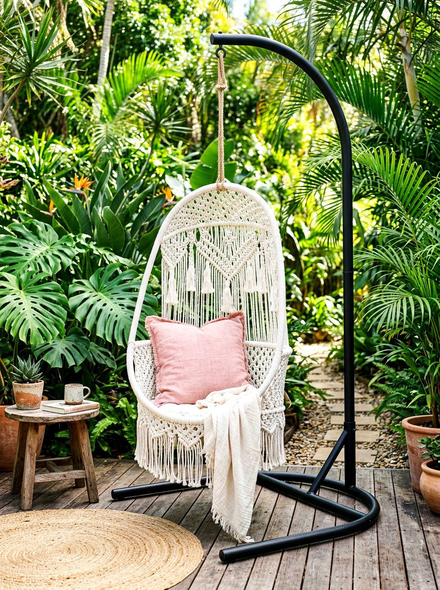 Swing chair garden retreat - 30 weekend garden retreat ideas