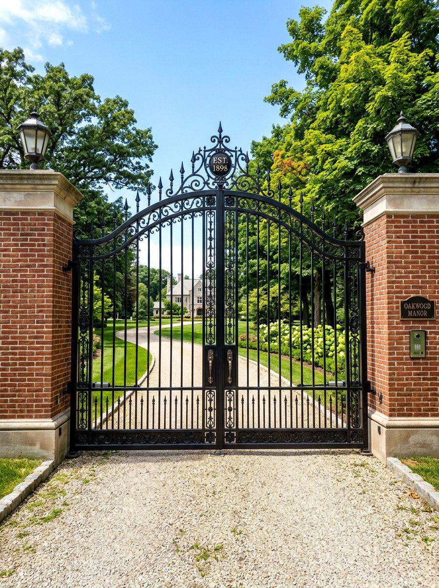 Swing driveway gate - 30 driveway entrance ideas