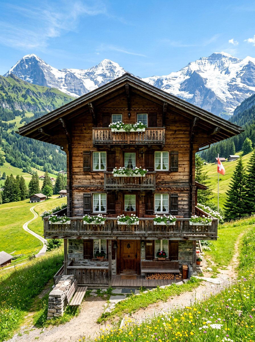 Swiss Alpine Style Home - 30 chalet exterior ideas