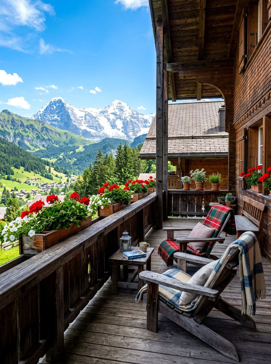 Swiss Alpine Veranda - 30 European summer home ideas