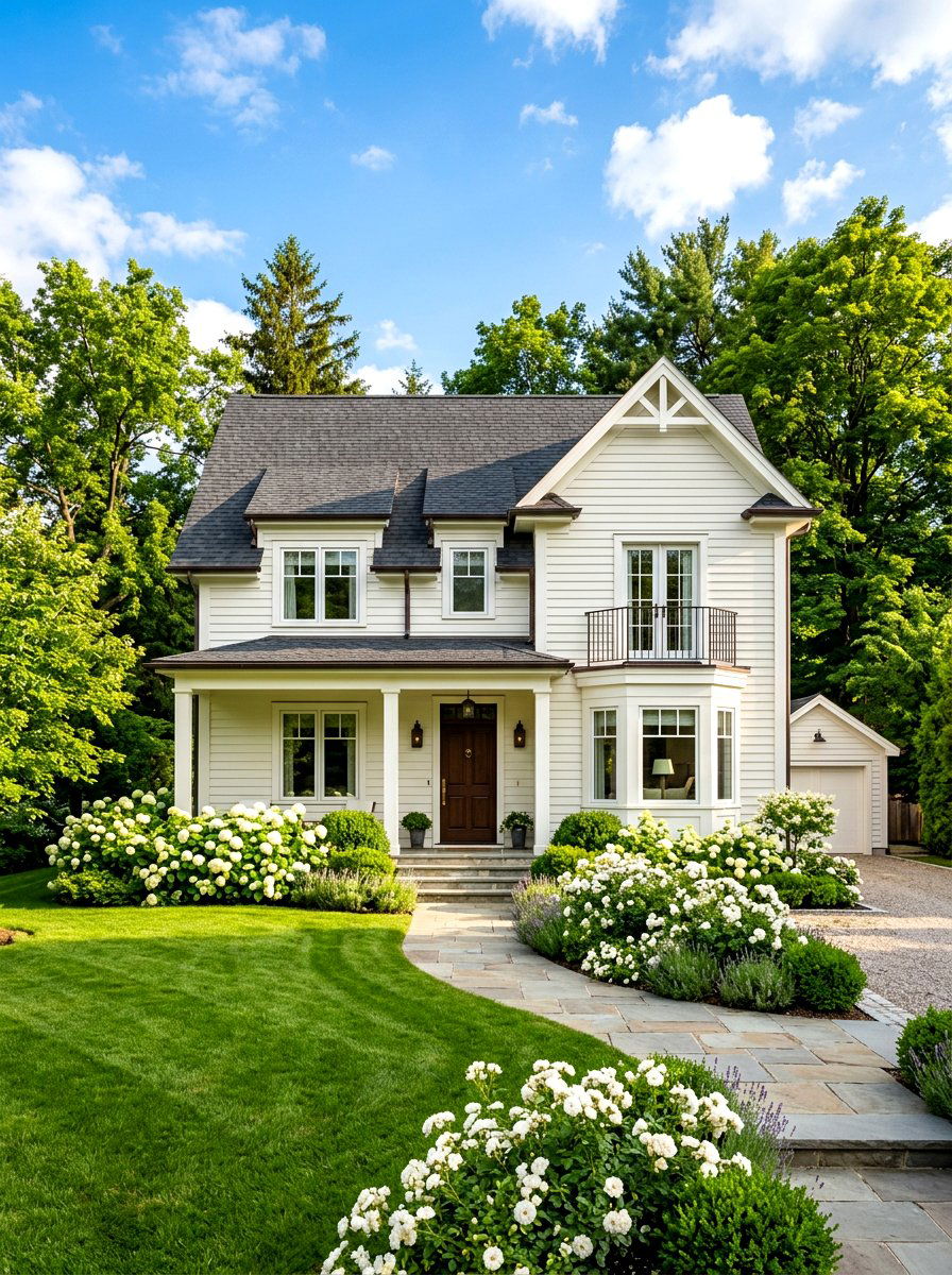 Swiss Coffee Exterior House - 30 soft white exterior ideas