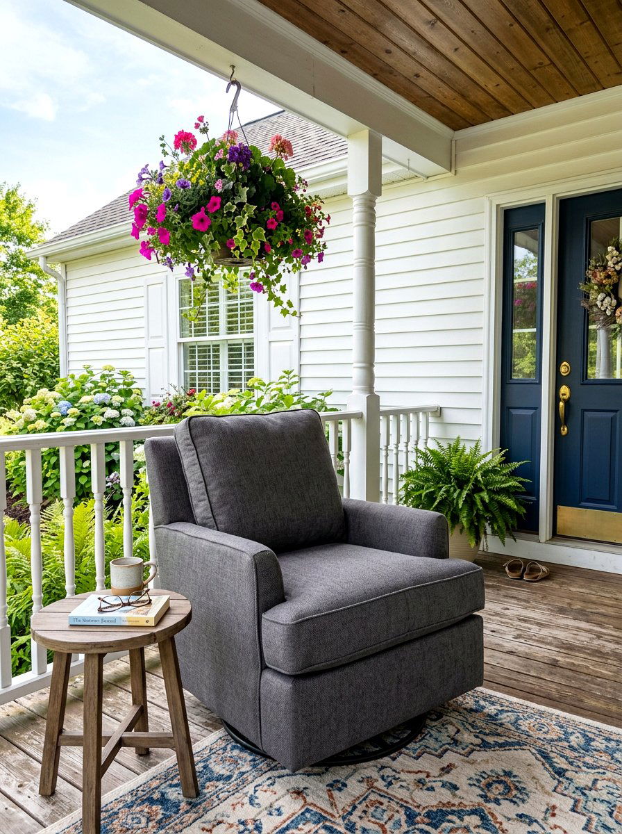 Swivel Glider Chair - 30 plush patio seating ideas