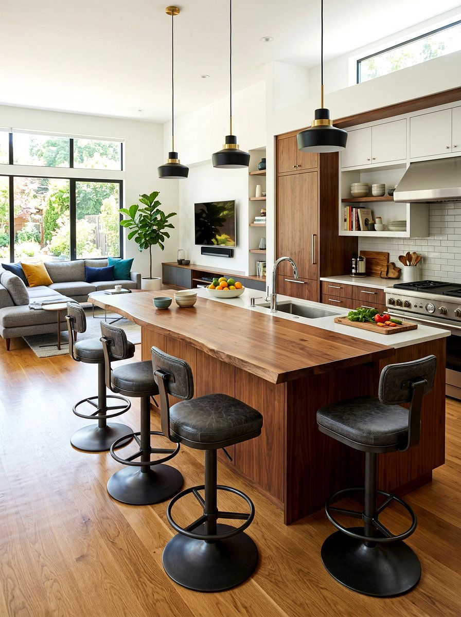 Swivel Kitchen Stools - 30 kitchen island seating ideas