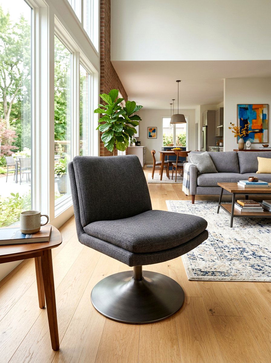 Swivel base armless chair - 30 armless chair living room ideas