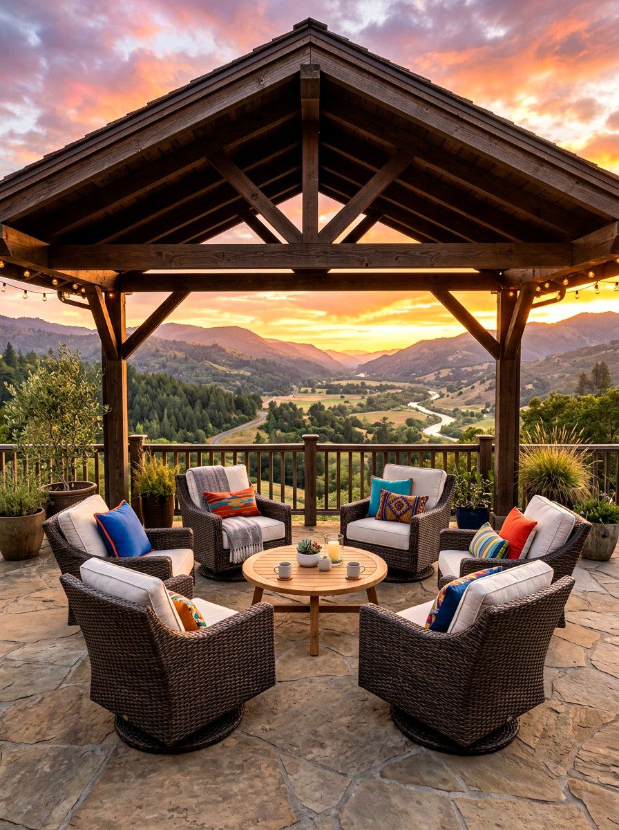 Swivel lounge chairs - 30 pavilion lounge furniture ideas