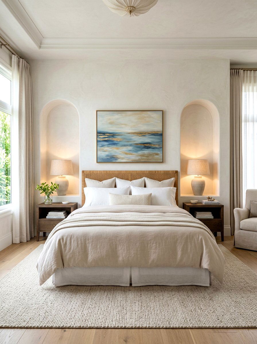 Symmetric Wall Niches - 30 plaster wall niche ideas