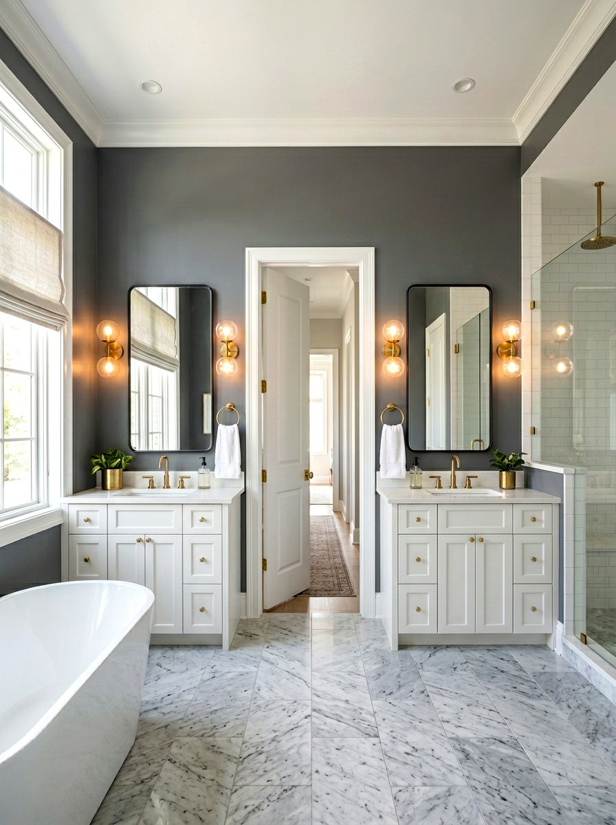 Symmetrical Bathroom Layout - 30 art deco bathroom ideas