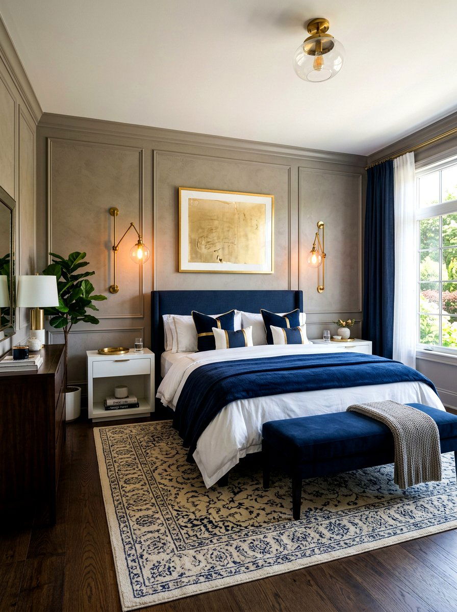 Symmetrical Bedside Lighting - 30 elevated bed styling bedroom ideas