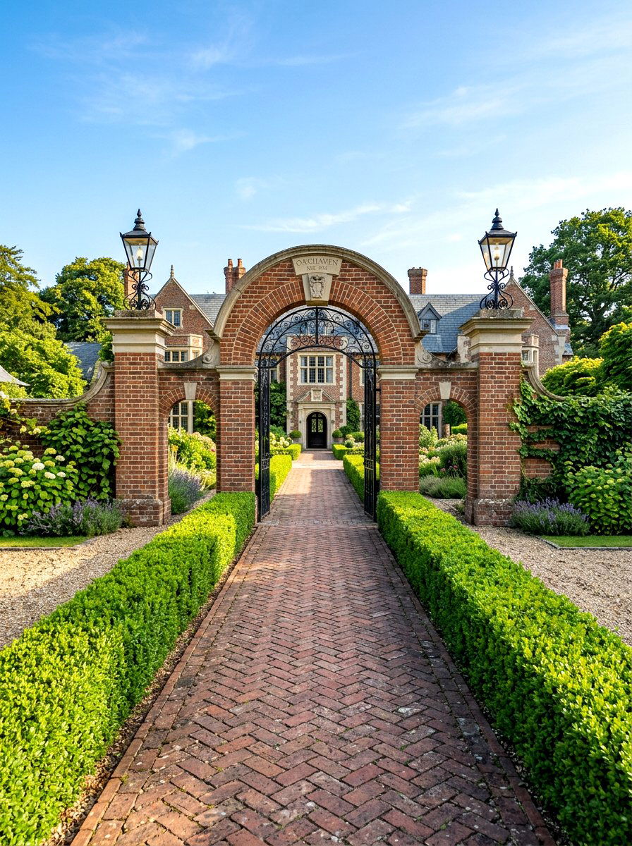 Symmetrical Brick Entryway - 30 brick walkway ideas