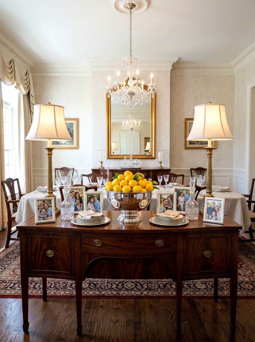 Symmetrical Buffet Styling - 30 dining buffet styling ideas