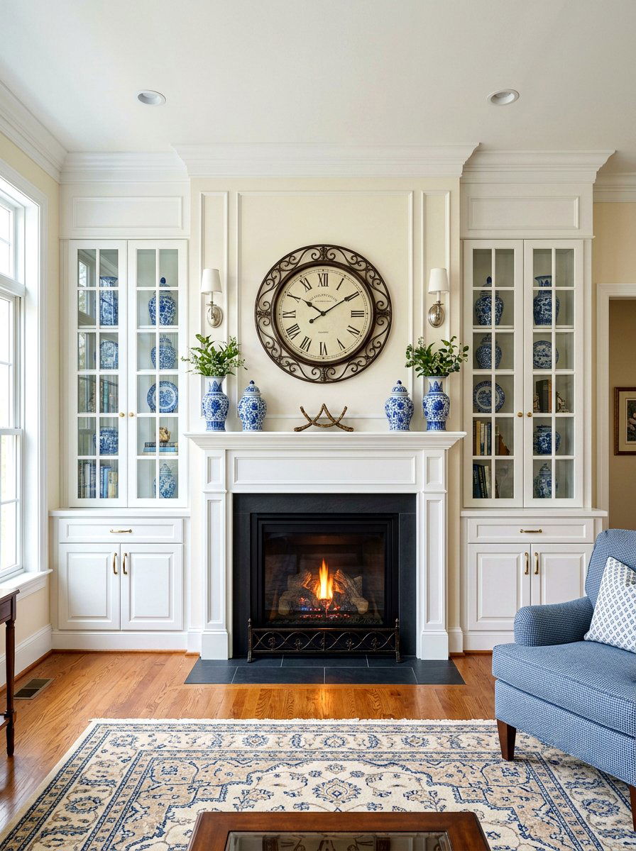 Symmetrical Cabinetry Design - 30 basement fireplace ideas