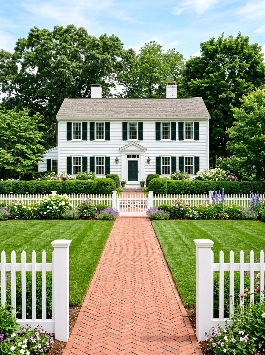Symmetrical Colonial Front Yard - 30 symmetrical front yard ideas