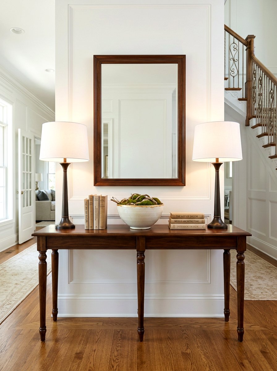 Symmetrical Console Table - 30 console styling ideas