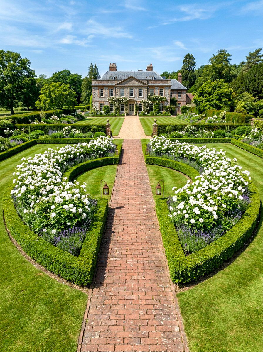 Symmetrical Curved Flower Garden - 30 curved flower bed ideas