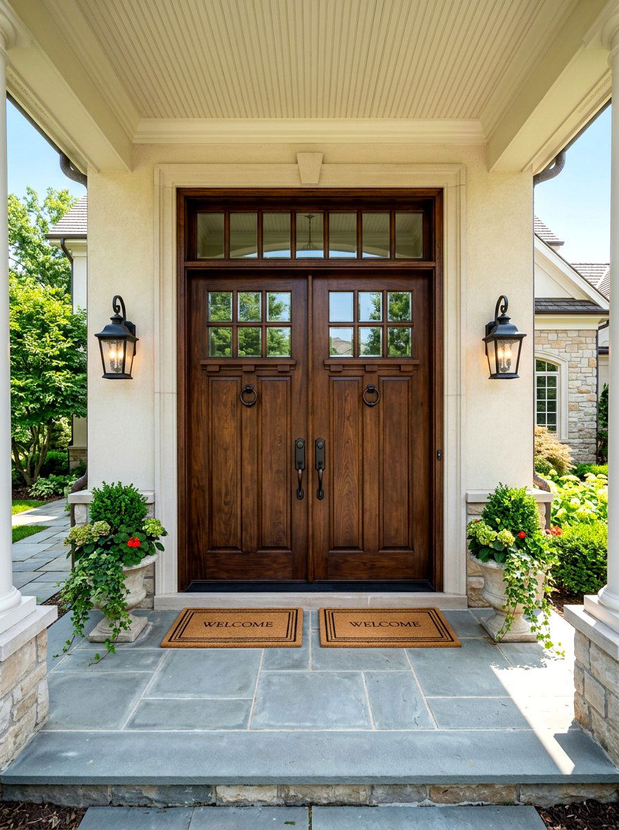 Symmetrical Door Hardware - 30 front porch symmetry ideas