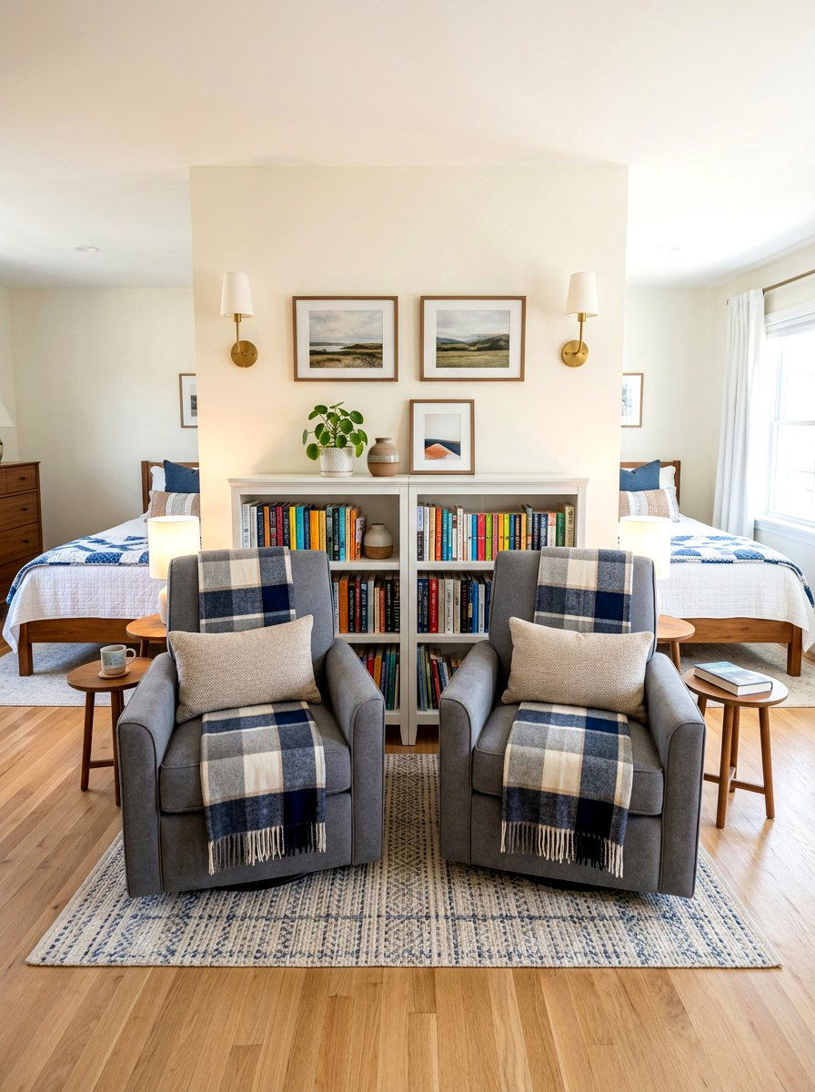 Symmetrical Double Nook - 30 kids reading nook ideas
