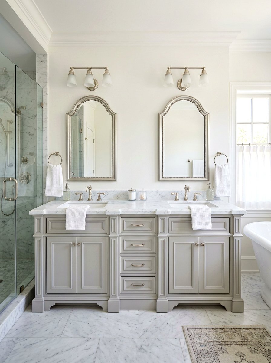 Symmetrical Double Vanity - 30 bathroom vanity ideas