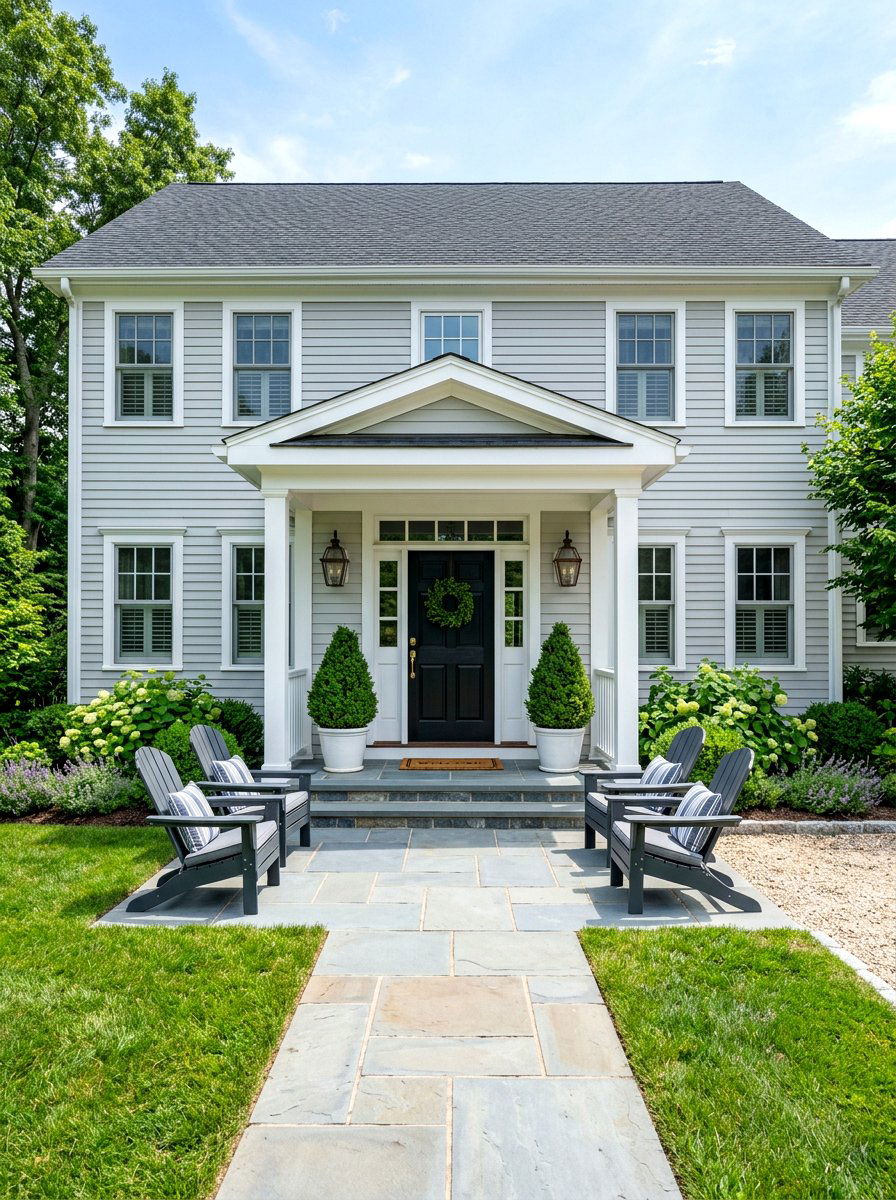 Symmetrical Entryway Design - 30 front facade makeover ideas