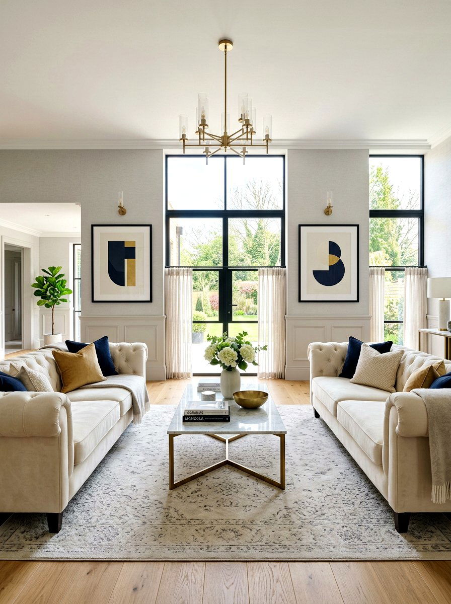 Symmetrical Facing Sofas - 30 twin sofa living room ideas