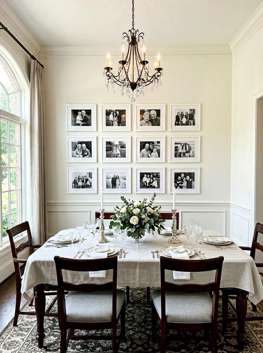 Symmetrical Family Photos - 30 gallery wall ideas