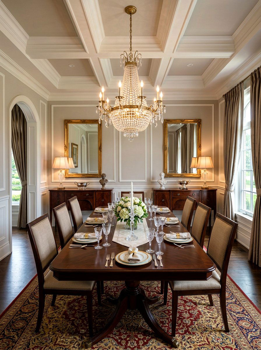 Symmetrical Formal Dining Room - 30 old money dining room decor ideas