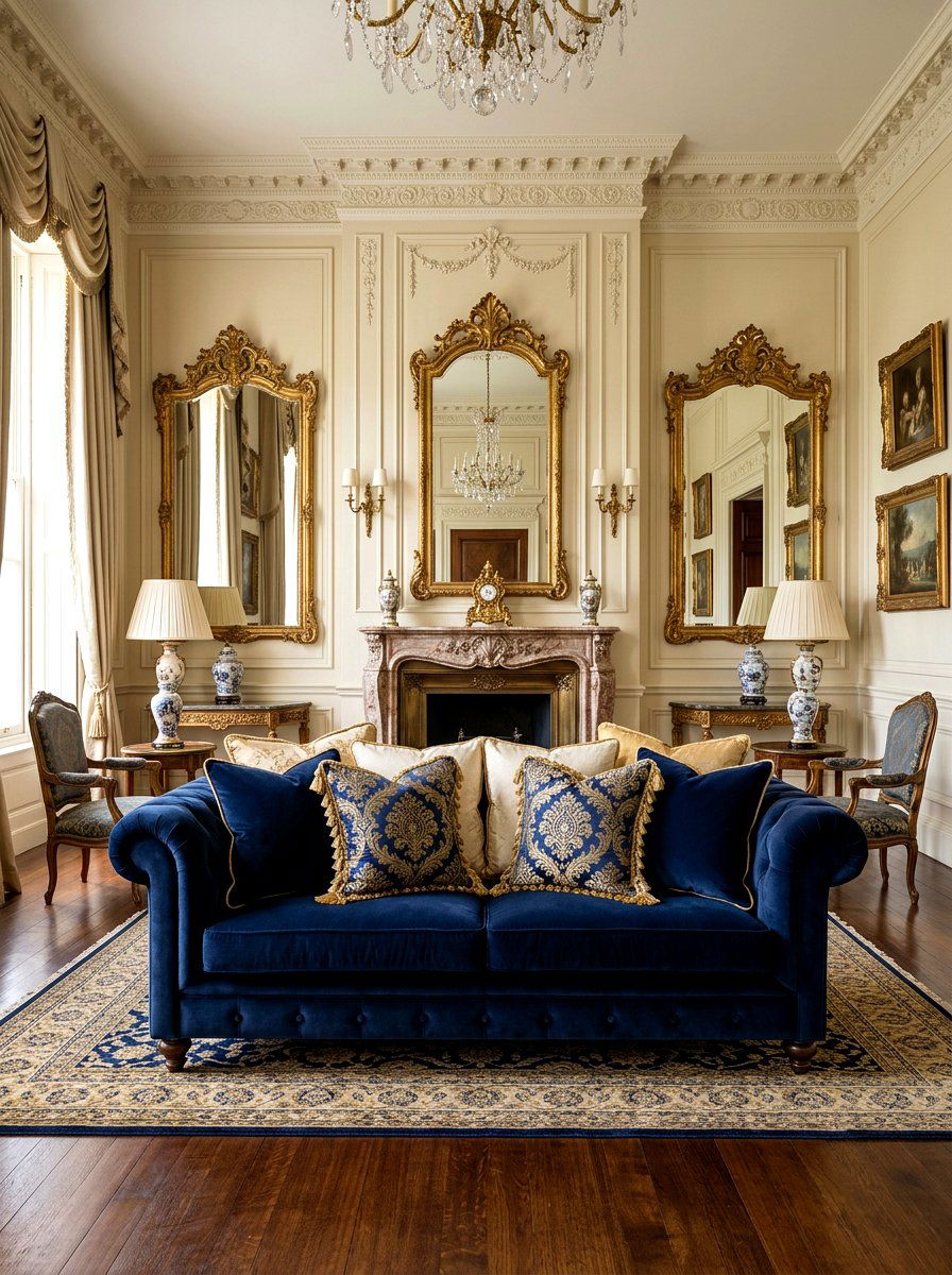 Symmetrical Formal Living Room Pillows - 30 layered throw pillow ideas