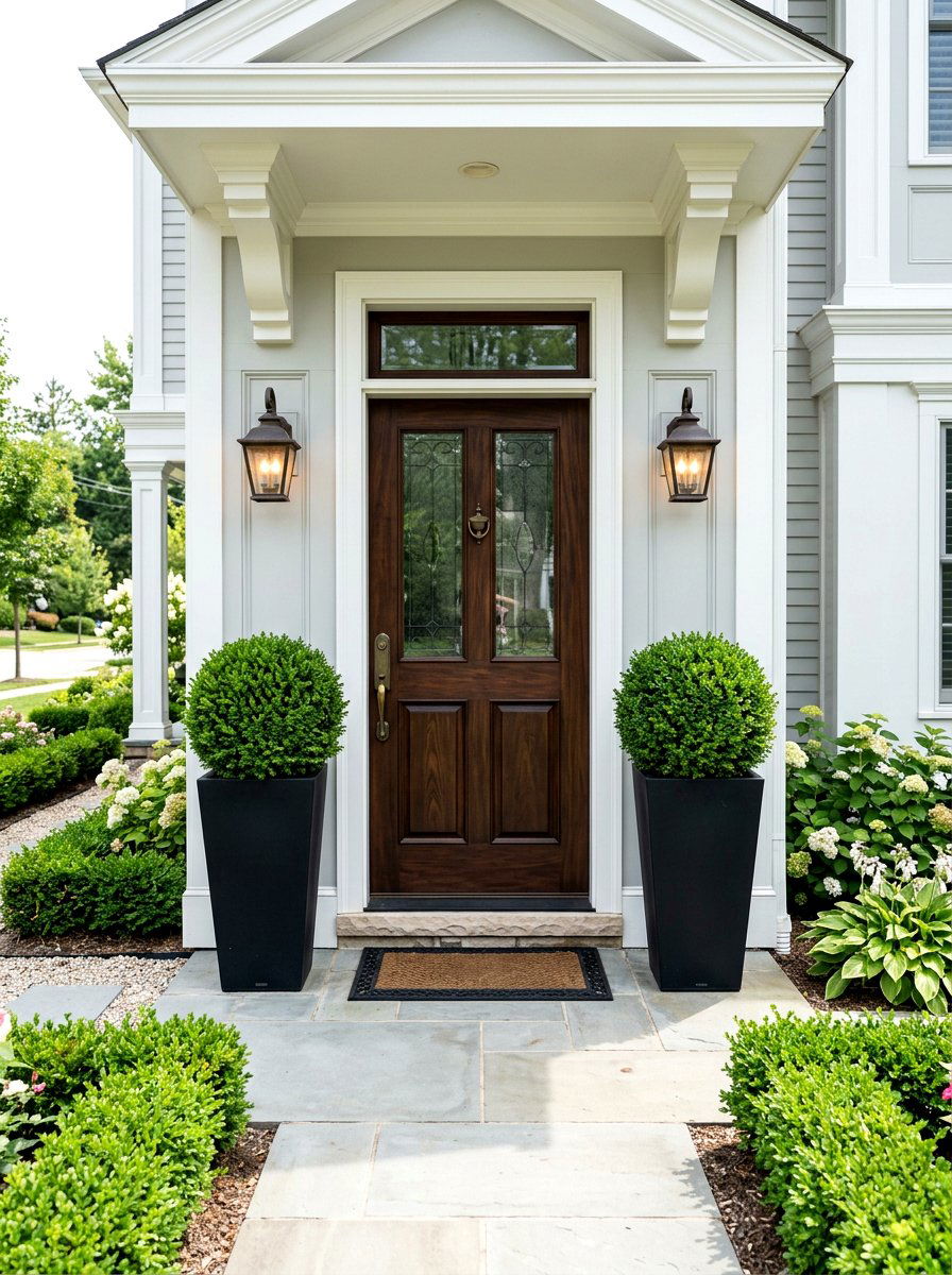 Symmetrical Front Porch Planters - 30 tiny front porch ideas