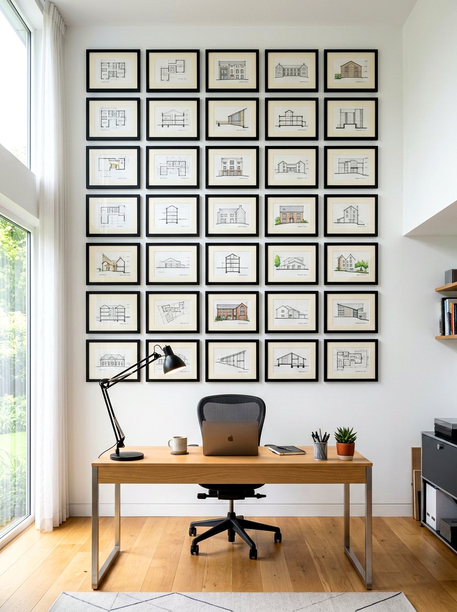 Symmetrical Grid Layout - 30 maximalist art wall ideas