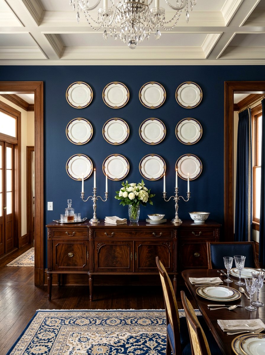 Symmetrical Grid Plate Wall - 30 plate wall display ideas