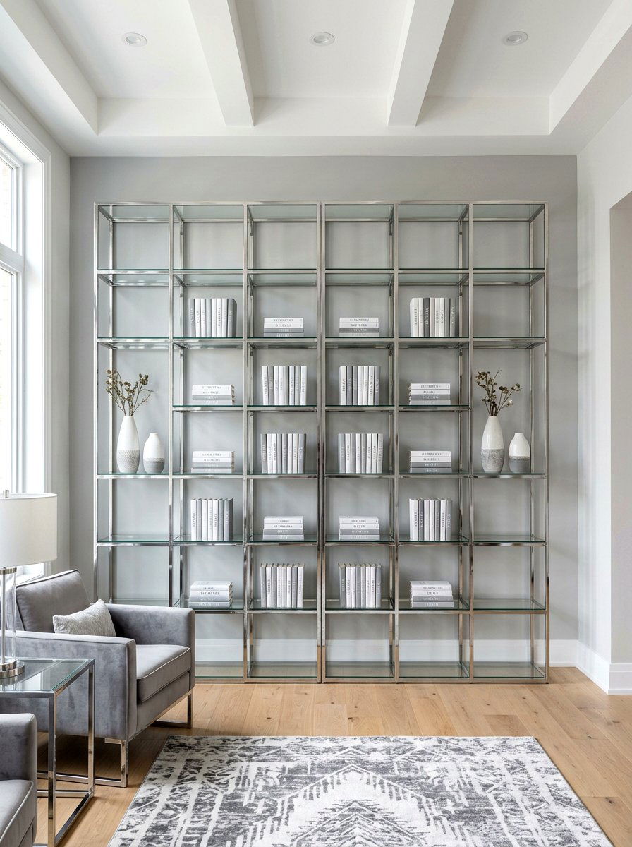 Symmetrical Grid System Balance - 30 organizing a bookshelf ideas