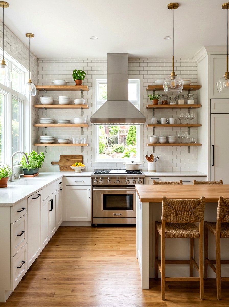 Symmetrical Kitchen Shelving - 30 kitchen shelfie ideas