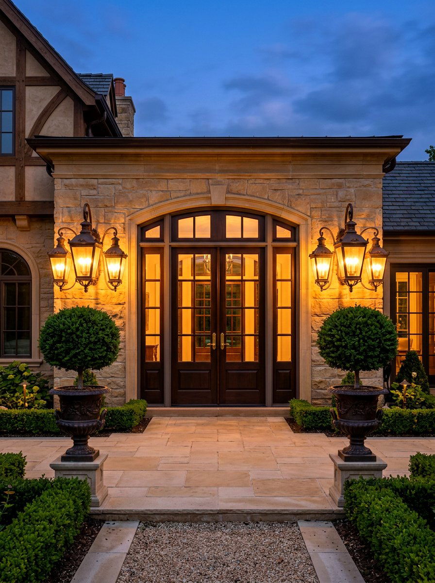 Symmetrical Lantern Cluster - 30 lantern cluster patio ideas