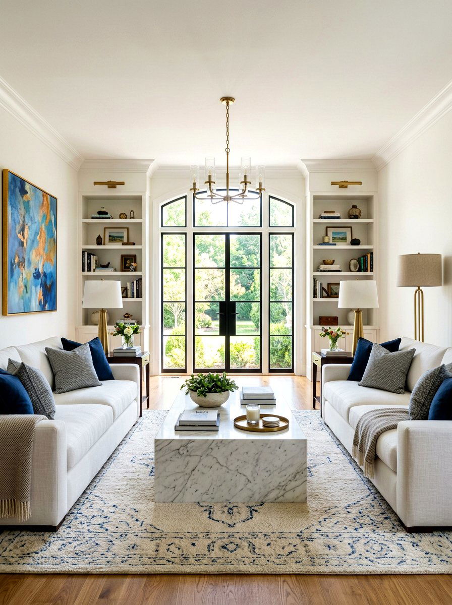 Symmetrical Living Room - 30 Nancy Meyers living room ideas