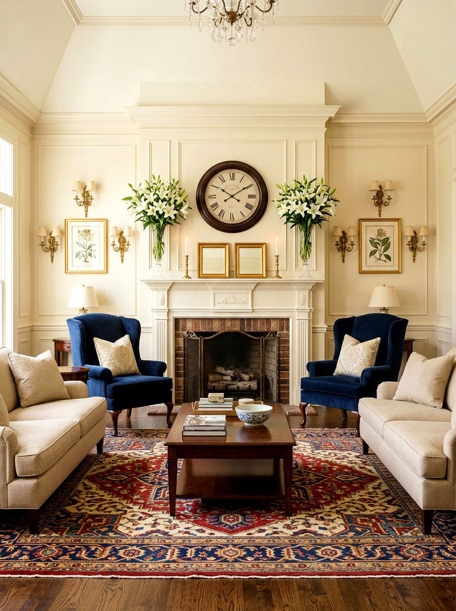 Symmetrical Mantel Display - 30 mantel shelf styling ideas