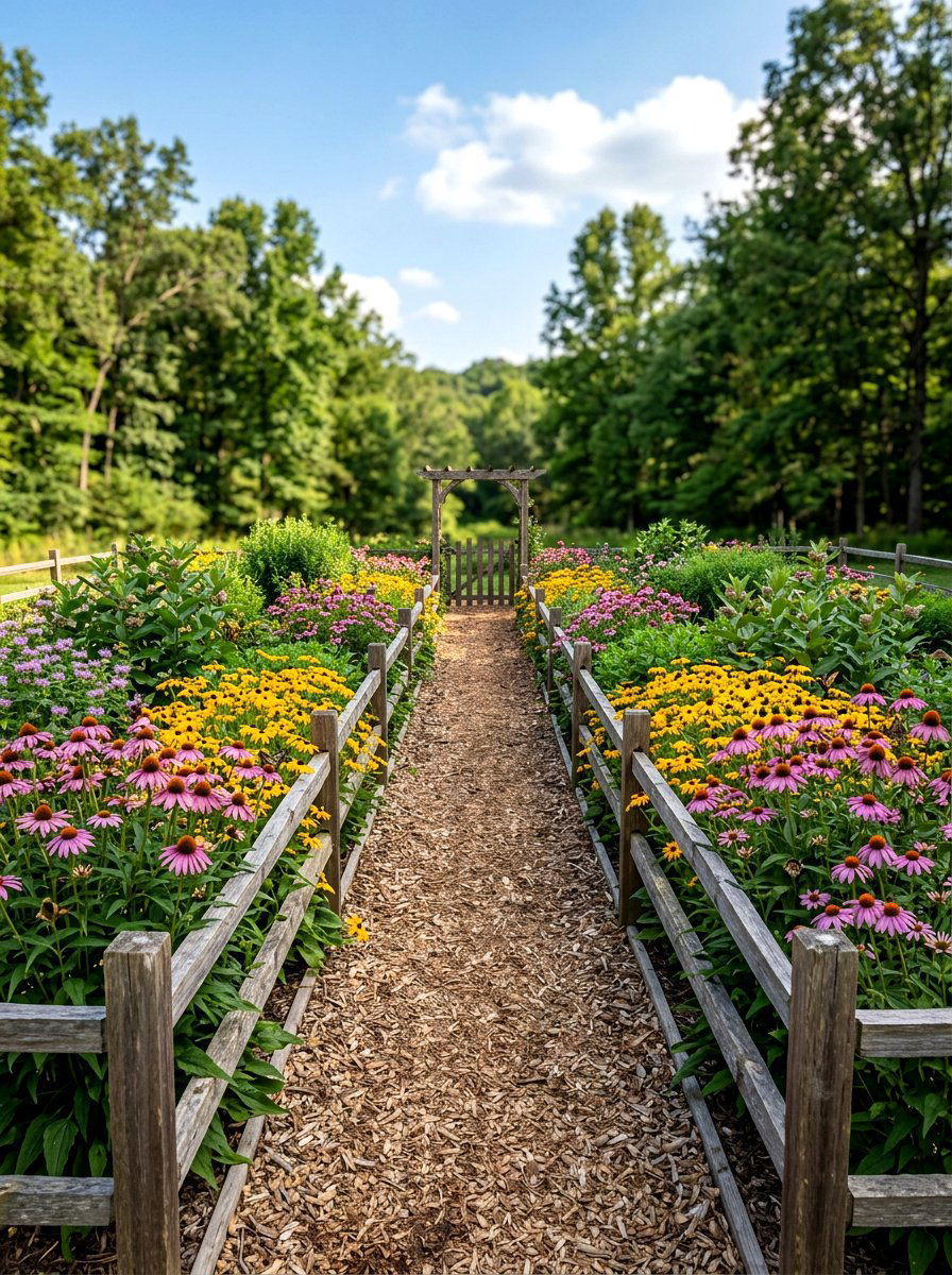 Symmetrical Native Pollinator Garden - 30 symmetrical front yard ideas