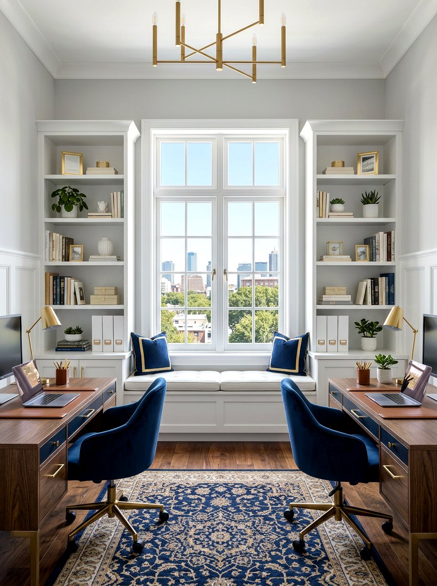 Symmetrical Office Window Seating Layout - 30 office window seat ideas