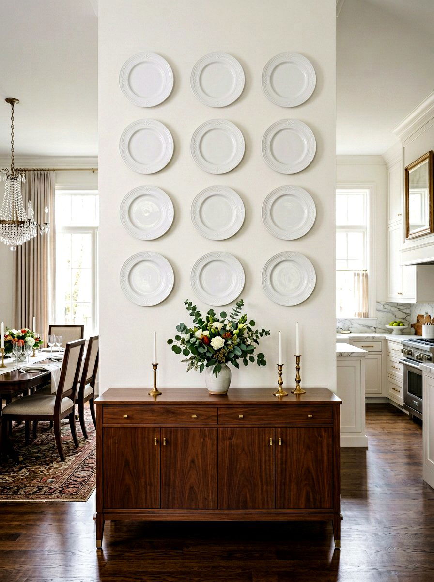 Symmetrical Plate Arrangement - 30 plate display kitchen ideas