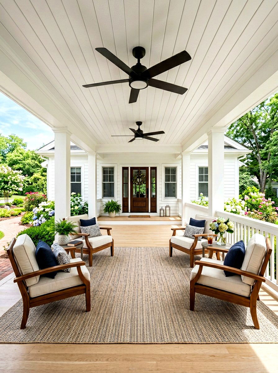 Symmetrical Porch Ceiling Fans - 30 front porch symmetry ideas