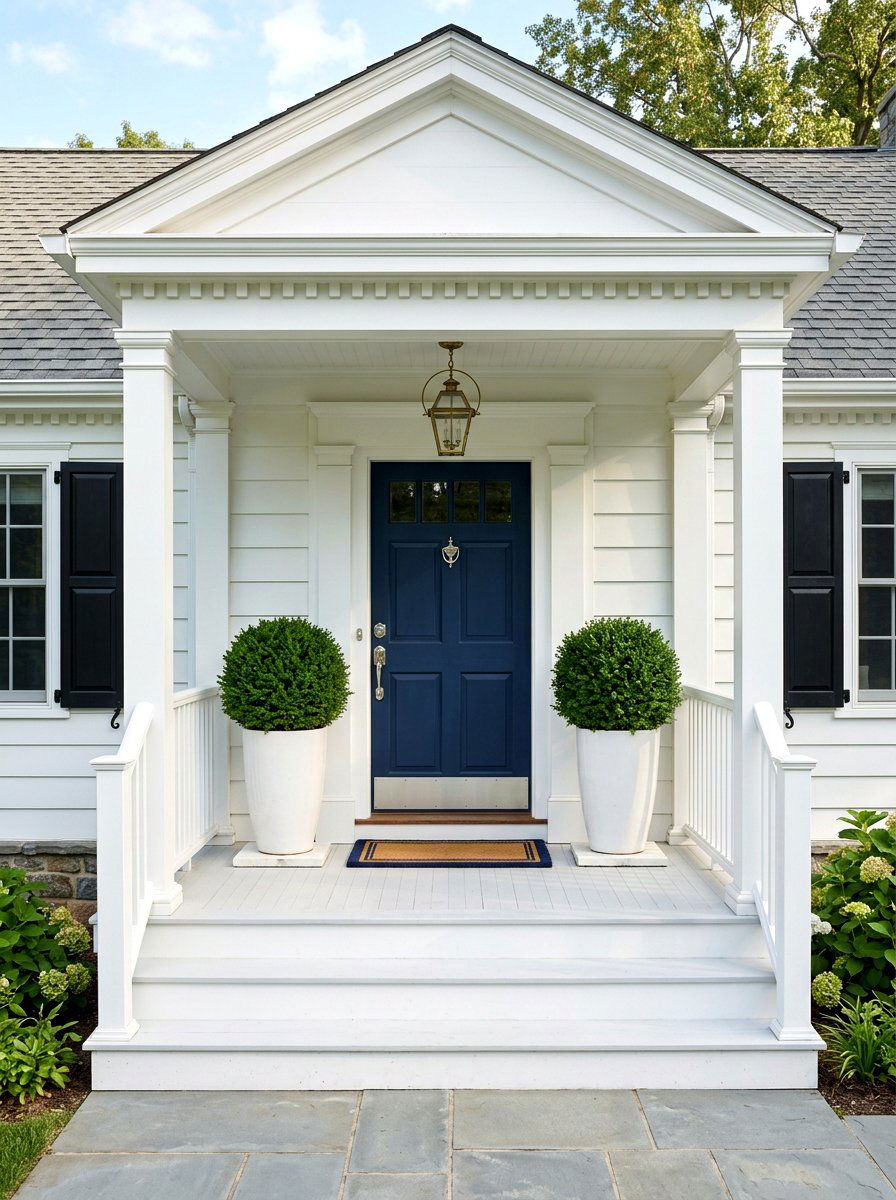 Symmetrical Porch Planters - 30 porch entry ideas