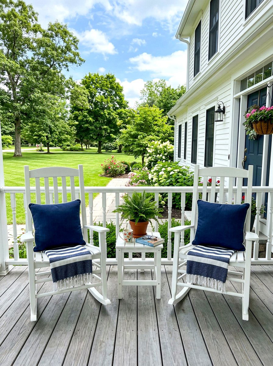 Symmetrical Rocking Chairs - 30 front porch symmetry ideas