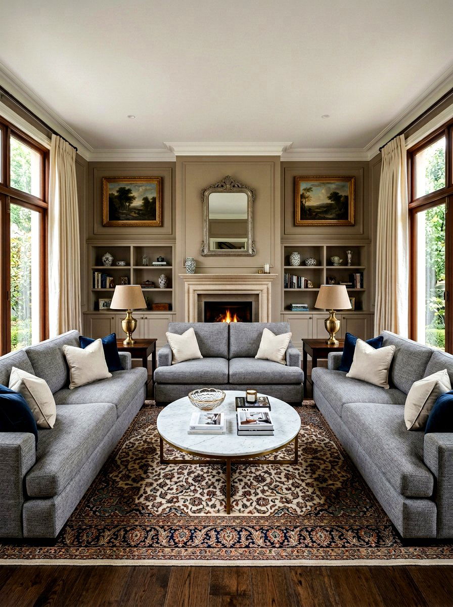 Symmetrical Sectional - 30 family room sectional ideas