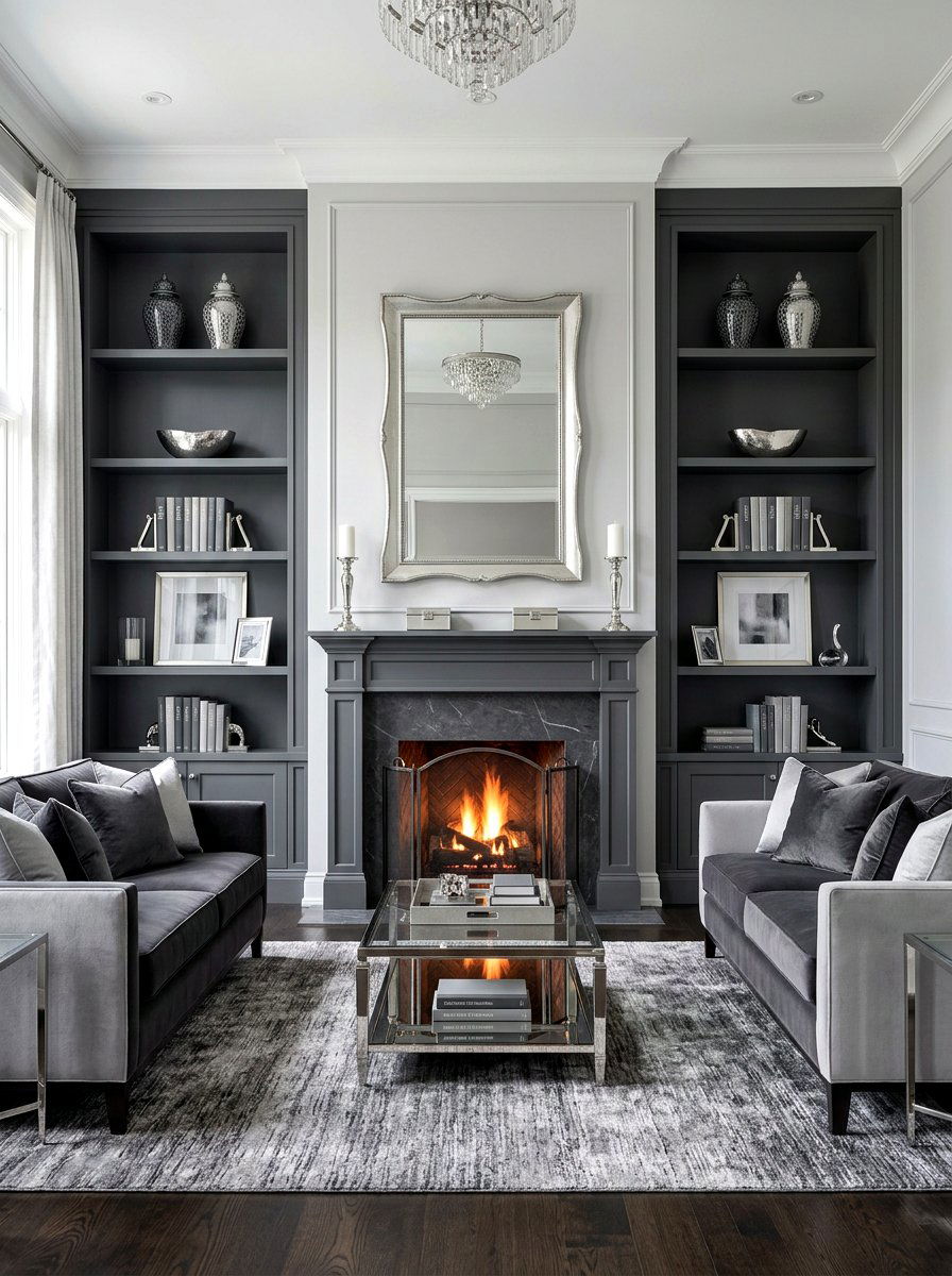 Symmetrical Shelf Arrangement - 30 bookcase decor ideas