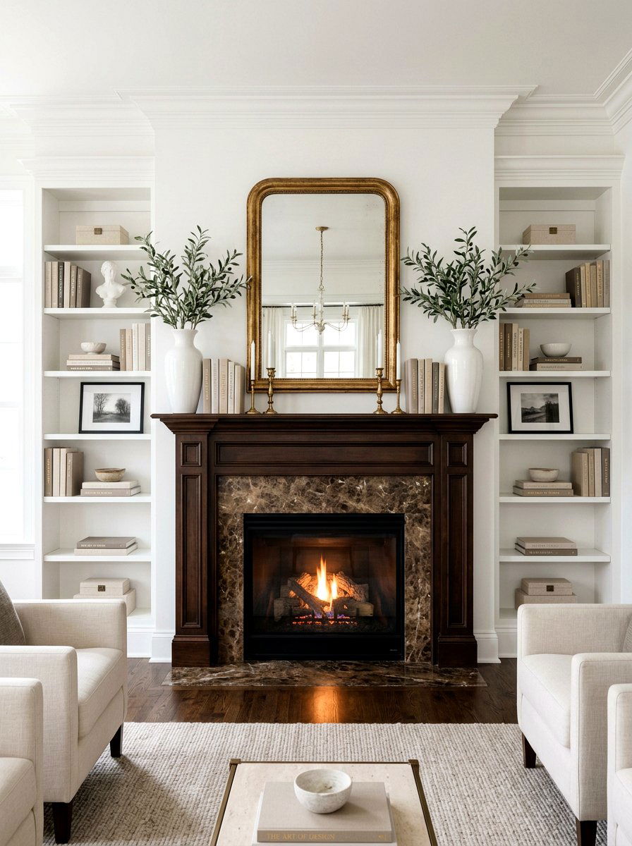 Symmetrical Shelf Decor - 30 open shelving decor ideas