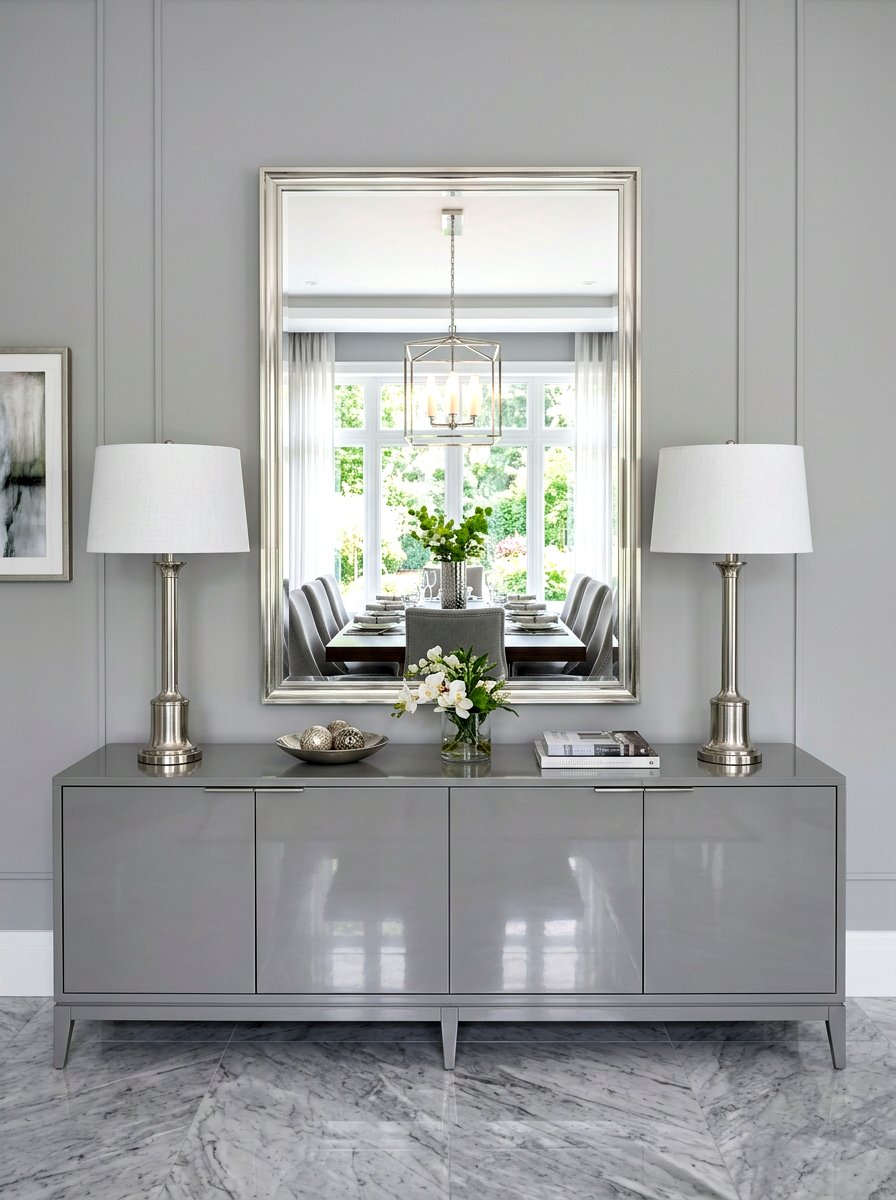Symmetrical Sideboard Lamp - 30 buffet lamp styling ideas