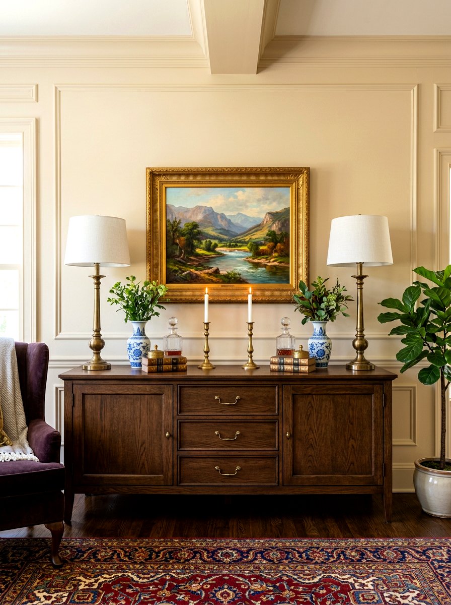 Symmetrical Sideboard Layout - 30 sideboard styling dining ideas