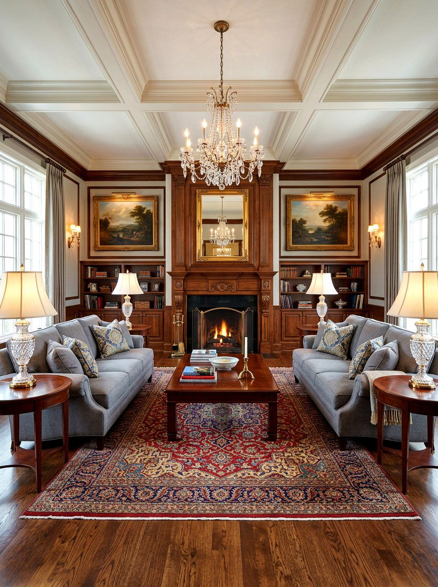 Symmetrical Traditional Furniture Layout - 30 collected traditional living room ideas