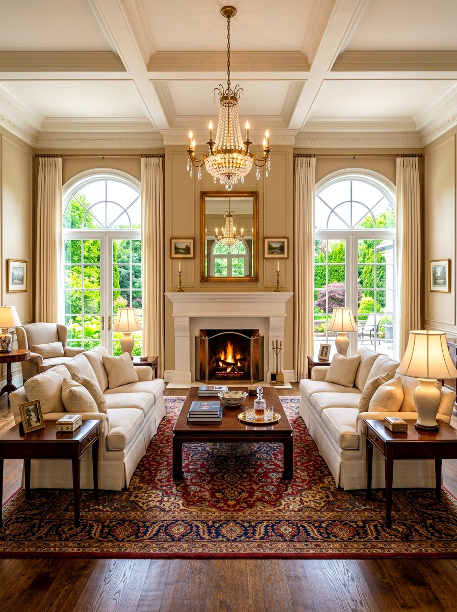 Symmetrical Traditional Living Room Layout - 30 layered traditional living room ideas