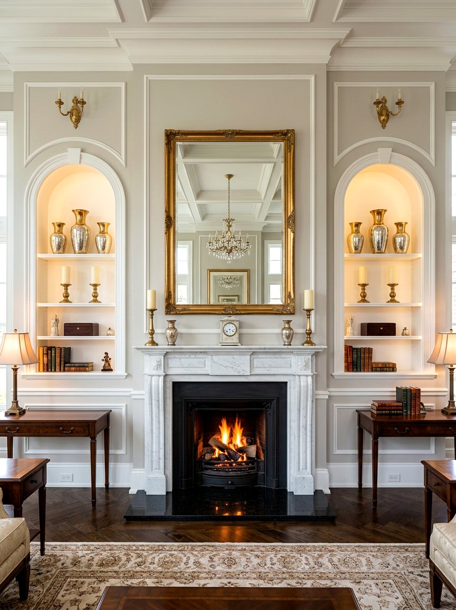 Symmetrical Twin Niche - 30 niche shelf styling ideas
