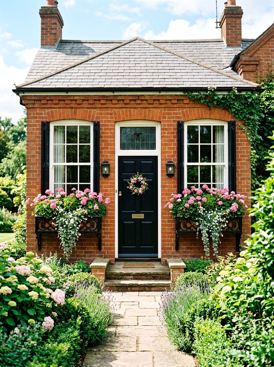 Symmetrical Window Box Facade - 30 symmetrical front yard ideas